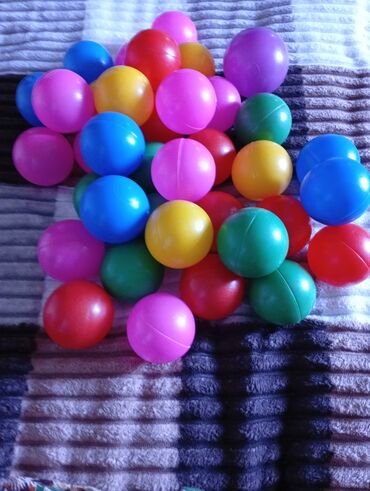 Игрушки: Rəngarəng plastik oyun topları dəsti. - Çoxrəngli (çəhrayı, mavi