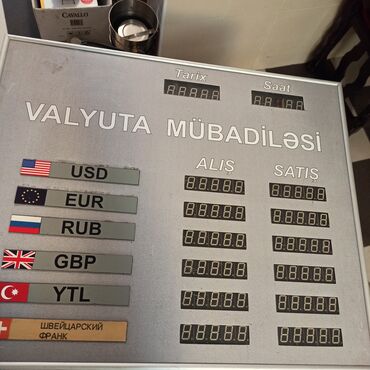 Bu, rəqəmsal göstəricilərə malik valyuta mübadilə lövhəsidir. Lövhənin