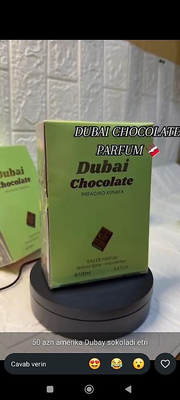 dubai sokolad harda satilir: Dubai Chocolate – Pistachio Kunafa Eau de Parfum Həcm: 100 ml — 2
