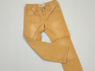 beżowe jeansy szerokie: Spodnie jeansowe, 5-6 lat, 110/116, stan - Dobry