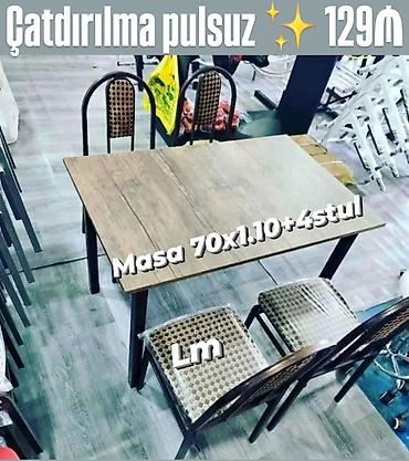 Mətbəx/Qonaq otağı üçün stol-stul dəsti - Komplekt: 1 masa + 4 stul -