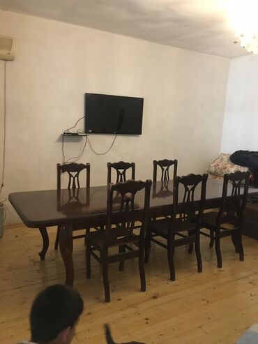 köhnə stullar: Для гостиной, Б/у, Нераскладной, Прямоугольный стол, 6 стульев, Азербайджан