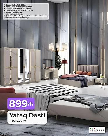 Ev və bağ: Yataq Dəsti – 160×200 sm Komplekt: - Çarpayı: 1 ədəd, 160 × 200 sm - — 1
