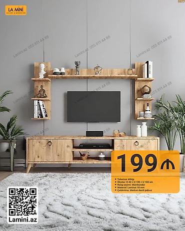 Ev üçün mebel: LA MINI televiziya altlığı və üst rəf dəsti - Ölçülər: Dərinlik 40 sm — 1