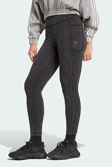 stradivarius s: ADIDAS Originals Wash Leggings women's gray color smooth vel. S — 1