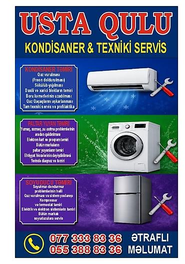 elektik: Təmir, Split kondisionerlər, Frion vurulması, Zəmanətlə — 1
