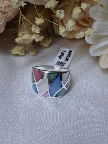 Prstenje: Srebrni prstenovi – različiti modeli i veličine - Prsten sa mozaik — 1