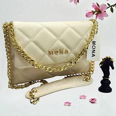 mona torbe prodaja: Torba MONA – elegantna ženska crossbody/ramena torba sa zlatnim lancem — 8