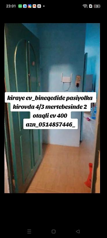 gencede ev: Kiraye ev_bineqedide pasiyolka kirovda 4/3 mertebesinde 2 otaqli ev — 1