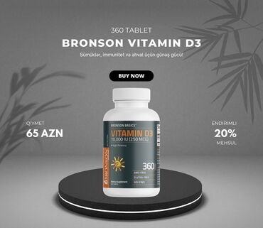 şahmerdan macun terkibi: Bronson Vitamin D3, sümüklərinizi gücləndirməyə, immunitetinizi