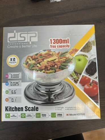 Otaq bitkiləri: DSP brendindən olan bu mətbəx tərəzisi KD7032 modelidir. Tərəzi 3 kq-a