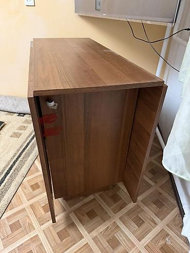 table study: Стол трансформер Для кухни, Стол-книжка, Длина, см: 80-90 см, цвет - Коричневый — 3