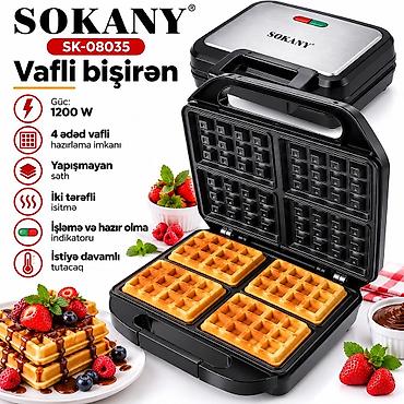 SOKANY SK-08035 vafli bişirən - Güc: 1200 W – sürətli və bərabər