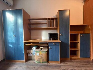 спальные гарнитуры бу бишкек: Стенка-шкаф, Тип стенки-шкафа: Модульная, Другое назначение, Б/у, Особенности: С рабочим столом