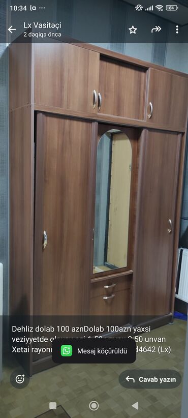 Mətbəx mebeli: İşlənmiş, 3 qapılı Düz dolab
