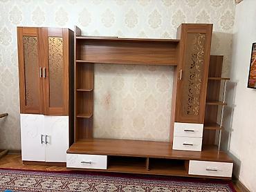 бу мебели: Гарнитур для зала, Б/у, Шкаф, Комод, Тумба под ТВ, ДСП, Самовывоз, Платная доставка, цвет - Бежевый — 2