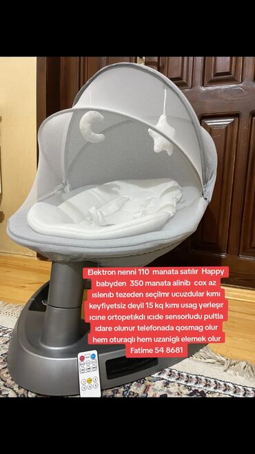 Uşaqlar üçün digər mallar: Elektron nenni 110 manata satılır Happy babyden 350 manata alinib