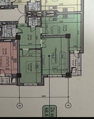квартира берилет моторс: 2 комнаты, 69 м², Элитка, 13 этаж, ПСО (под самоотделку)