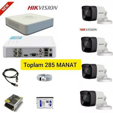 4k ip cctv cameras: HikVision dest 1 eded dvr 4 port 2mp 4 eded kamera 2mp 1 eded hdd 500