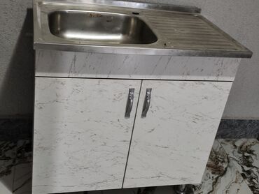 шкафы из материала: Ашкана үчүн тумба, Жуугучу менен, Полго орнотулма, түсү - Ак