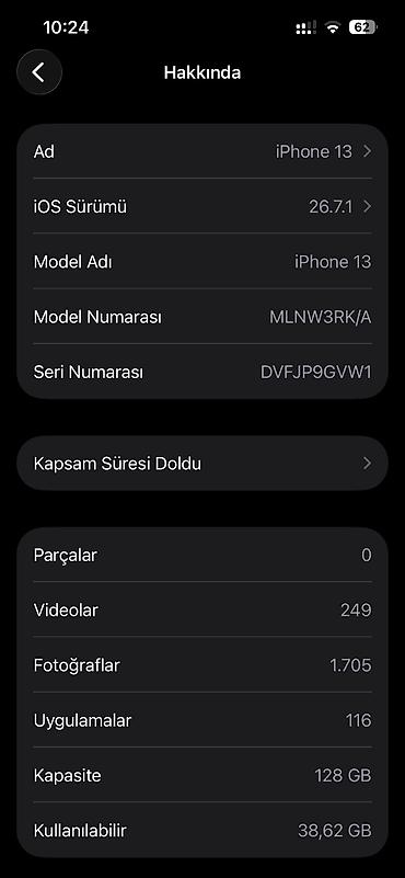 honor x9c irşad: IPhone 13, 128 GB, Midnight, Simsiz şarj, Face ID, Sənədlərlə — 7