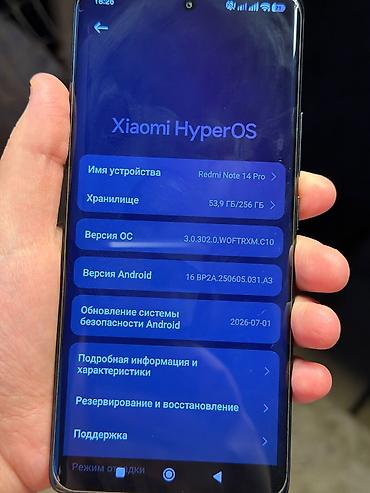 xiaomi 18 pro: Xiaomi 14 Pro, 256 GB, rəng - Qara, 
 Sensor, Barmaq izi, İki sim kartlı — 6