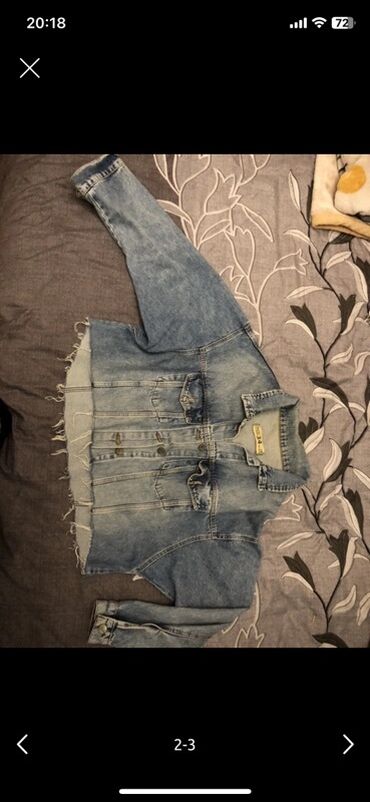 pencekler qadin ucun: Unikal dizaynlı cins gödəkçə - Model: Qısa “cropped” denim gödəkçə -