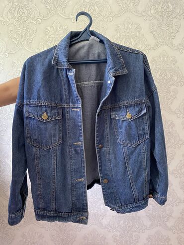 джинсовая платья: Джинсовая куртка, Классическая модель, Осень-весна