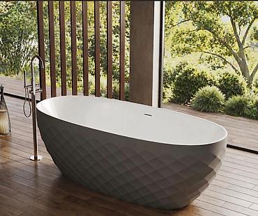 vanalar: Müstəqil (freestanding) vanna – premium dizayn - Formalı: oval, dərin — 1