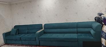 sofa: Модульный угловой диван из нескольких секций бирюзового цвета — 4