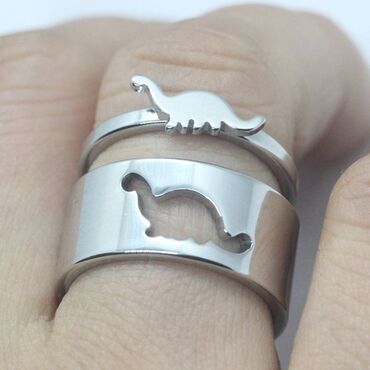 Вечерние платья: Парные кольца, колечки с Динозаврами в стиле ретро, размер 21