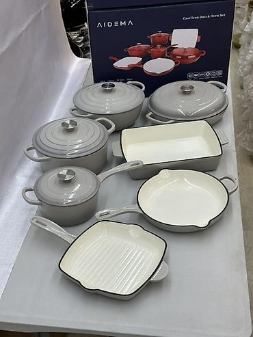 Чугунный набор посуды AIDEMA 7 в 1 с эмалированным покрытием Color at lalafo.kg Чугунный набор посуды AIDEMA 7 в 1 с эмалированным покрытием Color