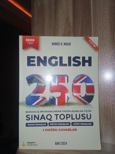 Testlər: Ingilis dili 250 sinaq. yeni almisam hec istifade etmemisem qiymet