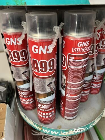 Шпаклевка: Монтажная полиуретановая пена GNS A99 в баллоне. Подходит для