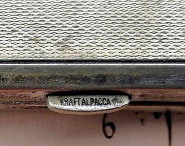 Upaljači i prateća oprema: Vintage Kraft Alpacca tabakera, označena, Robert Kraft. ANTIKVITET — 2