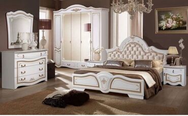 спальный гарнитур италия дерево: Спальный гарнитур, Двуспальная кровать, цвет - Белый