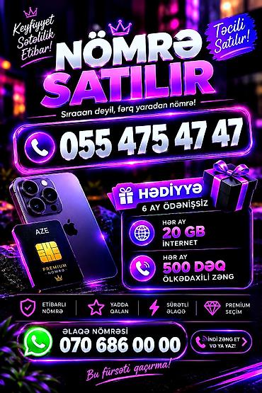 Nömrə satılır – sıradan deyil, fərq yaradan premium nömrə 055 475 47 lalafo.az -da Nömrə satılır – sıradan deyil, fərq yaradan premium nömrə 055 475 47