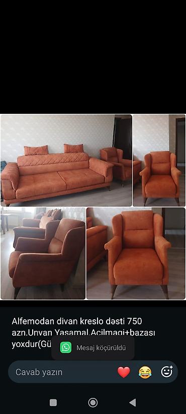 alfemo mebel: Alfemodan divan kreslo dəsti 750 azn.Unvan Yasamal.Acilmagi+bazası — 1