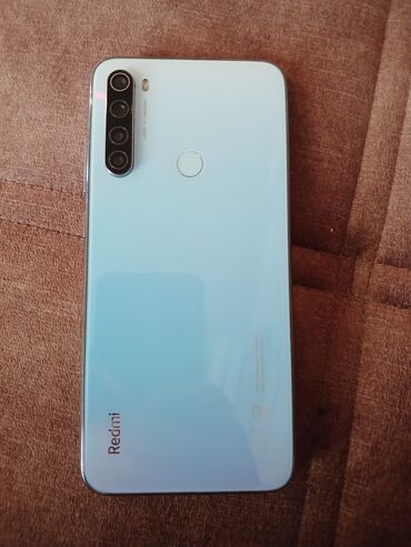 en ucuz telfon: Xiaomi Redmi Note 8, 128 ГБ, цвет - Синий, 
 Сенсорный, Отпечаток пальца, Две SIM карты