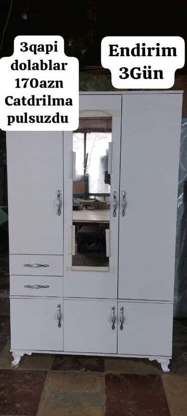 Dolablar: Yeni, Kupe, 3 qapılı Düz dolab, Qarderob, paltar dolabı, Azərbaycan — 5