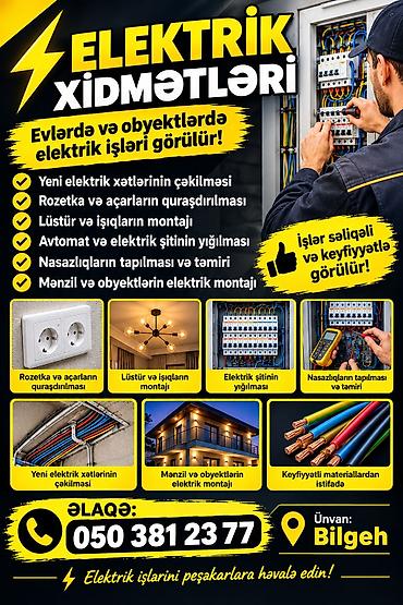elektirik: Elektrik xidmətləri – mənzillər və obyektlər üçün Təklif olunan — 1