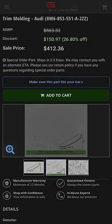 swiss tools imbus: LAJSNA ZADNJEG BRANIKA S LINE ZA AUDI A5, S5 | Audi a5 s5 lajsna — 4