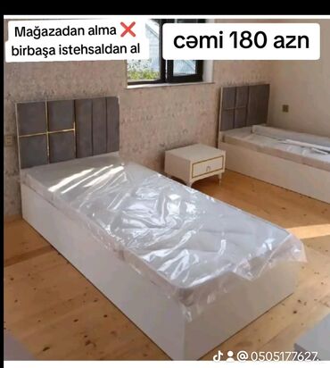 Çarpayılar: Yeni, Təknəfərlik çarpayı, Bazalı, Matras ilə, Azərbaycan — 15