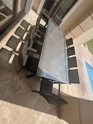 Mebel: Açıq hava mebel dəsti – rattan üslubunda - Günəşlənmə şezlonqları: 4 — 2