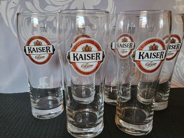 Čaše: Case nove,vintaz Kaiser za pivo. Case komada 6 u ceni — 3