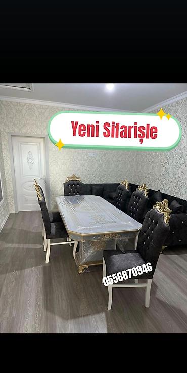 tek termolar: Qonaq otağı üçün, Yeni, Açılan, Dördbucaq masa, 6 stul — 6