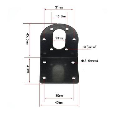 Металлопрокат: 37 mm Motor Tutucu Aparat (Metal) - 37 mm diametrli DC motorlar üçün — 3