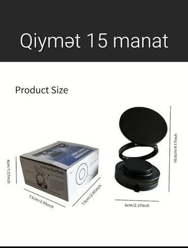 maqnitli adapter: Maşin ve ya Ev üçün maqnitli vakuumlu telefon tutacaği. Səthə möhkəm