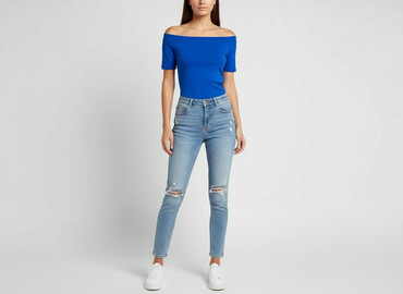 t shirty biało czerwone paski: Amisu, Футболка жіноча, розмір XS