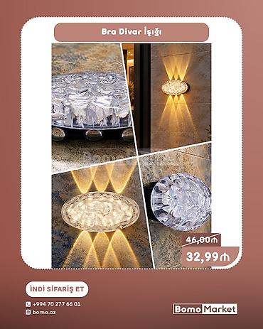 Bra divar işığı - Oval formalı, dekorativ naxışlı şəffaf korpus - lalafo.az -da Bra divar işığı - Oval formalı, dekorativ naxışlı şəffaf korpus -